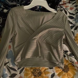NWOT green crossover long sleeve